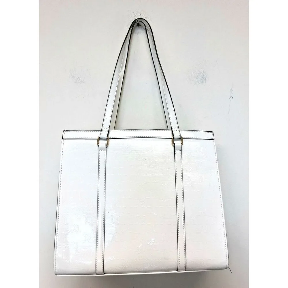 NWT Juicy Couture White Faux Leather Tote Bag and Wallet